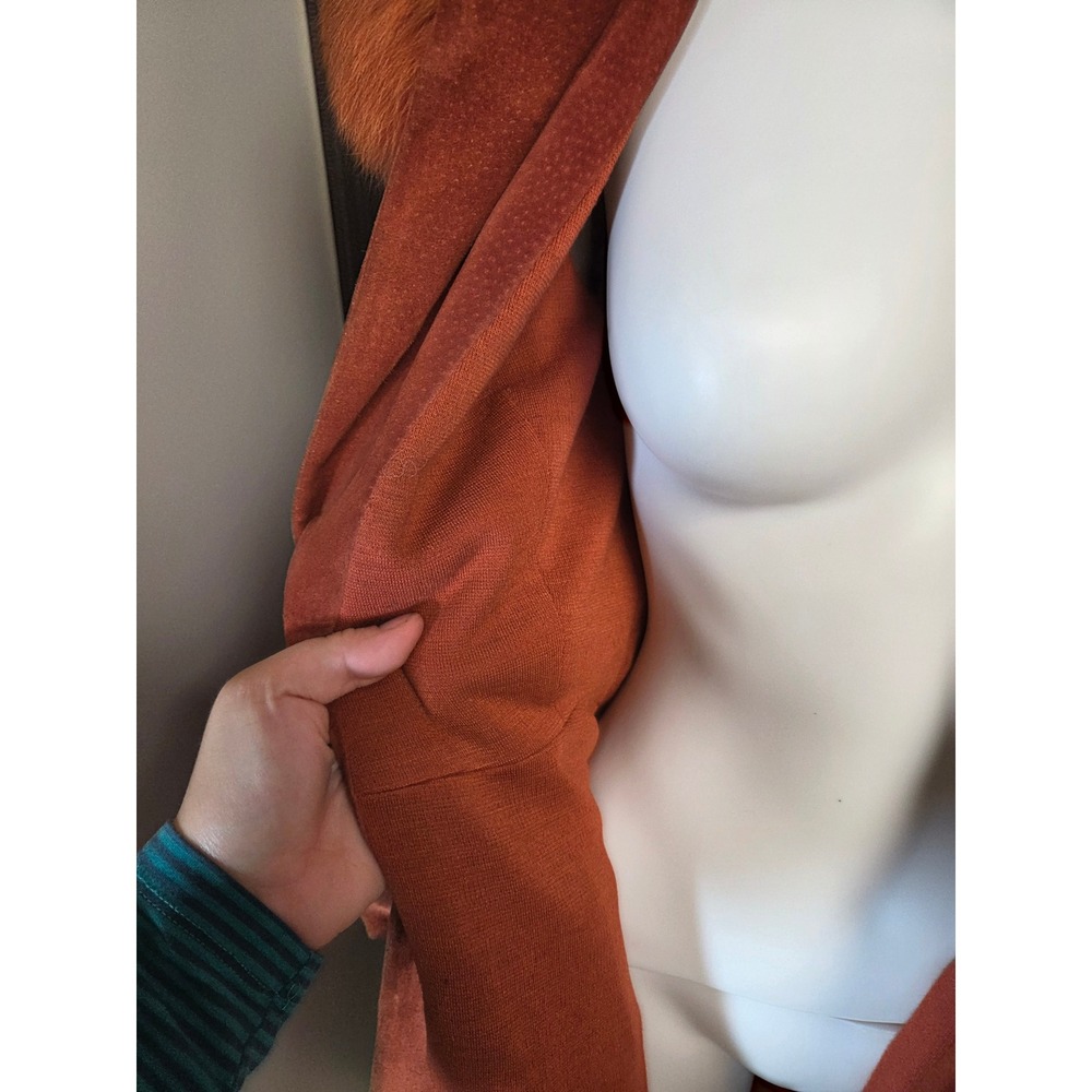 Jean Pecarel Paris 1970 penny lane Vintage Suede real fur Orange rust small - Picture 10 of 16